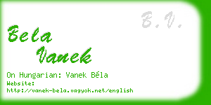 bela vanek business card